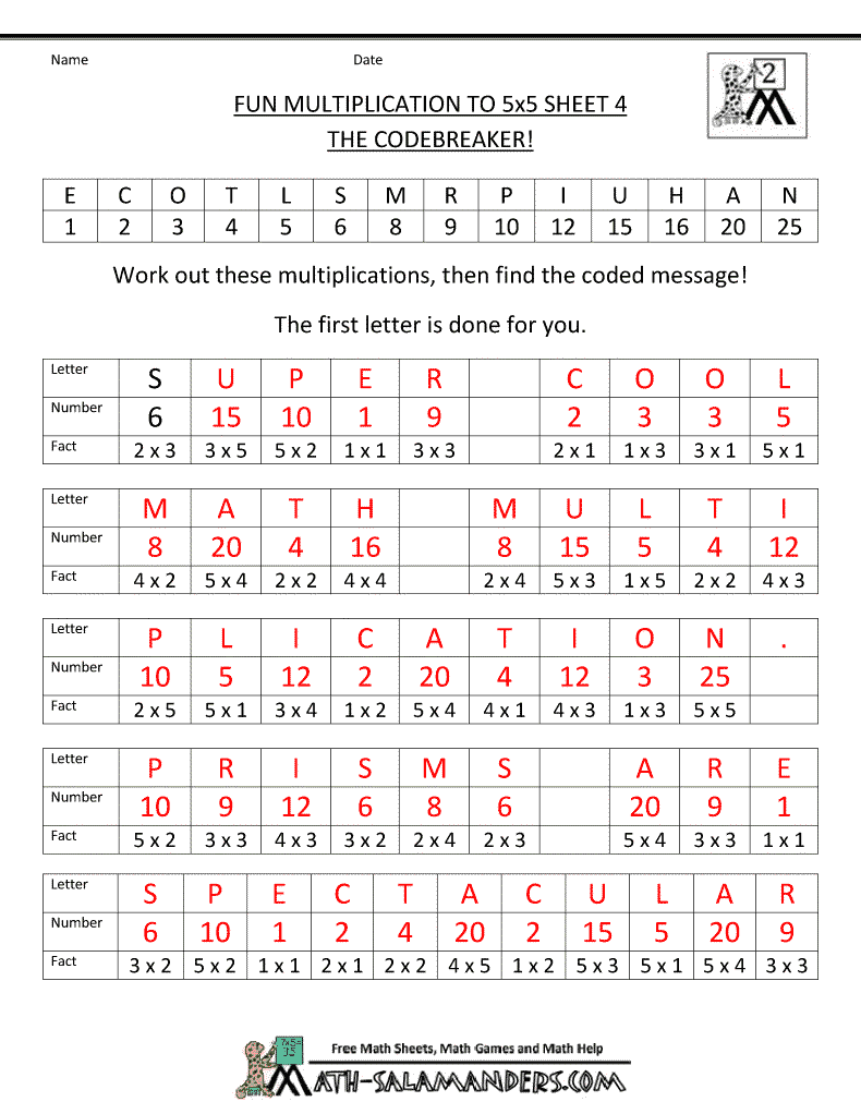 Math Puzzle Worksheets 3Rd Grade / Free Printable Geometry Worksheets ...