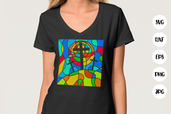 Etsy Easter Stained Glass Calvary Cut File Print on Demands Design by Prawny cut files for your personal DIY projects