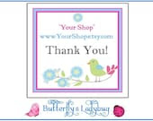 100 Personalized SHOP THANK YOU Stickers