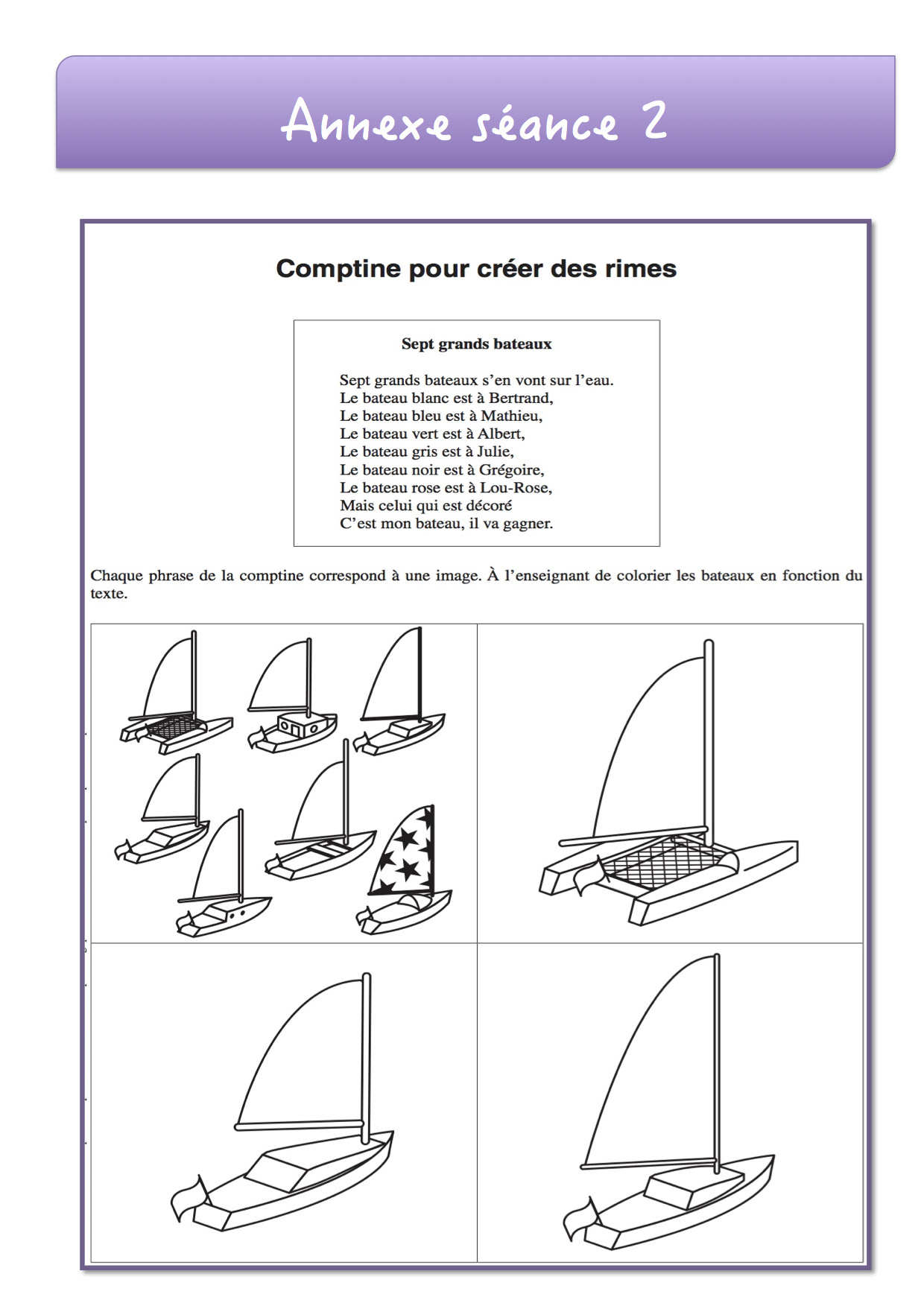 Fiche de préparation sur les rimes