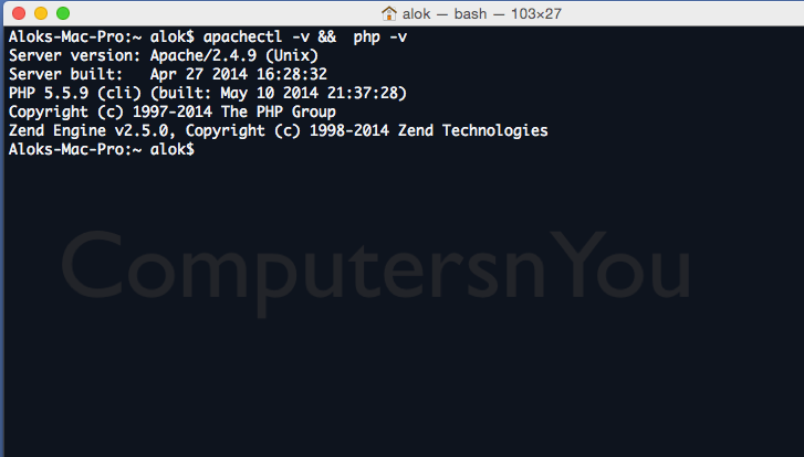 apache and php with yosemite