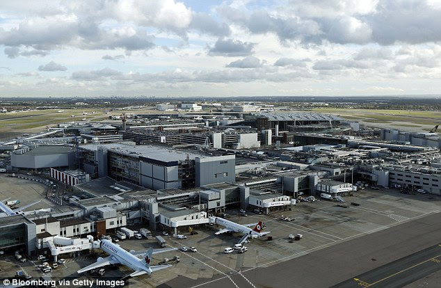 The device was spotted by the pilot but was not detected by air traffic control radars at Heathrow  (pictured)