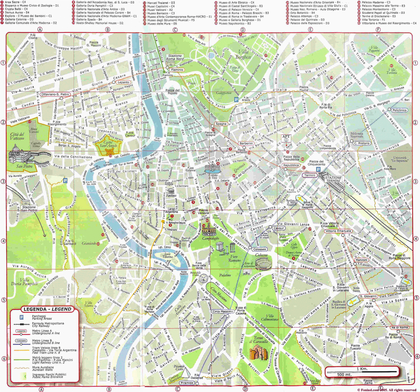 Metro Map Of Rome City Rome Map   Detailed City and Metro Maps of Rome for Download 
