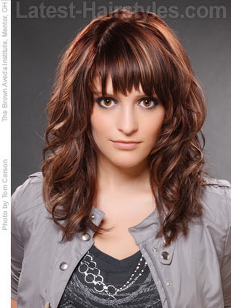 Curly hairstyles with fringe