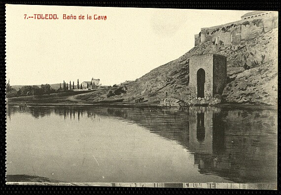 Baño de la Cava (Toledo) a principios del siglo XX. Foto Castañeira