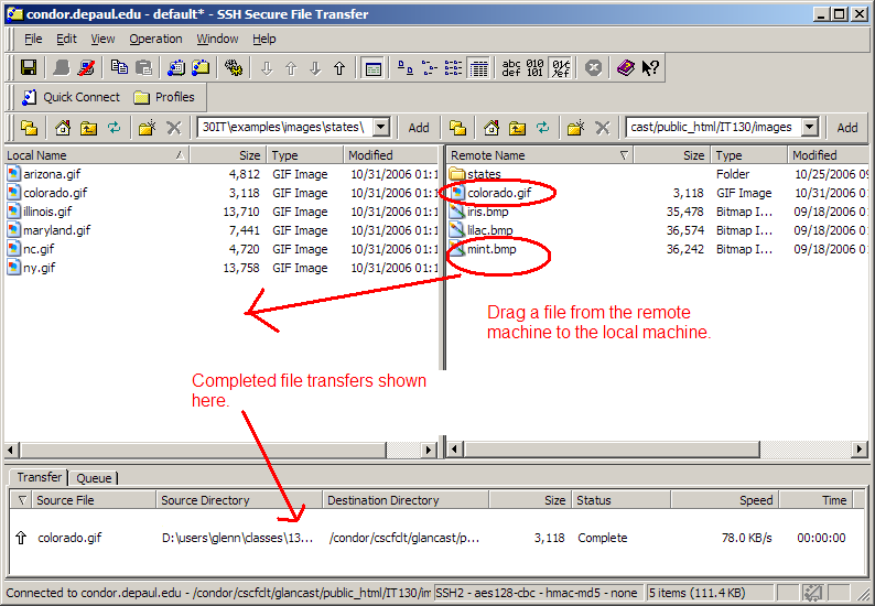 ssh download file from server to local machine