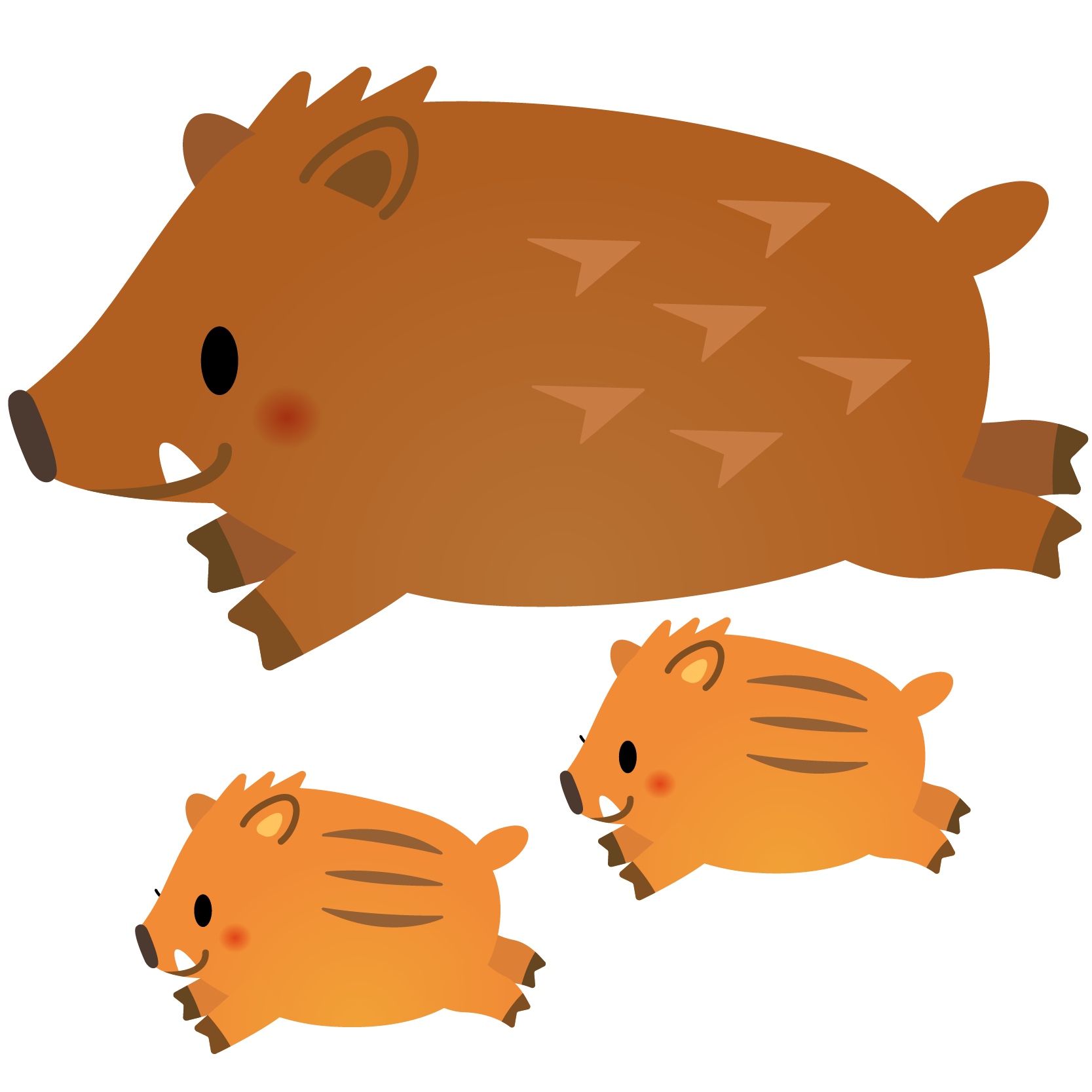 商用フリー 無料イラスト 干支 いのしし イノシシ 猪 親子 亥年03 商用ok フリー素材集 ナイスなイラスト