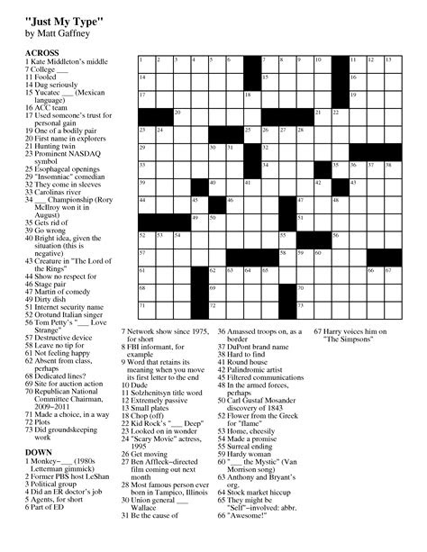  september 2012 matt gaffneys weekly crossword contest