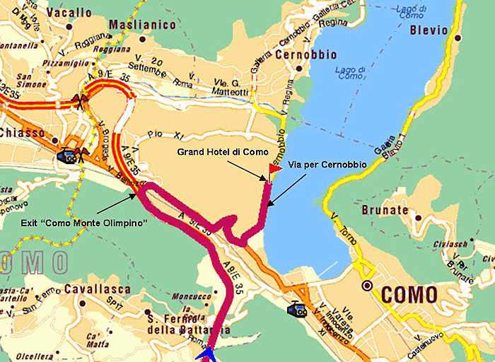 Exit at "Como Monte Olimpino" and follow the directions to ...