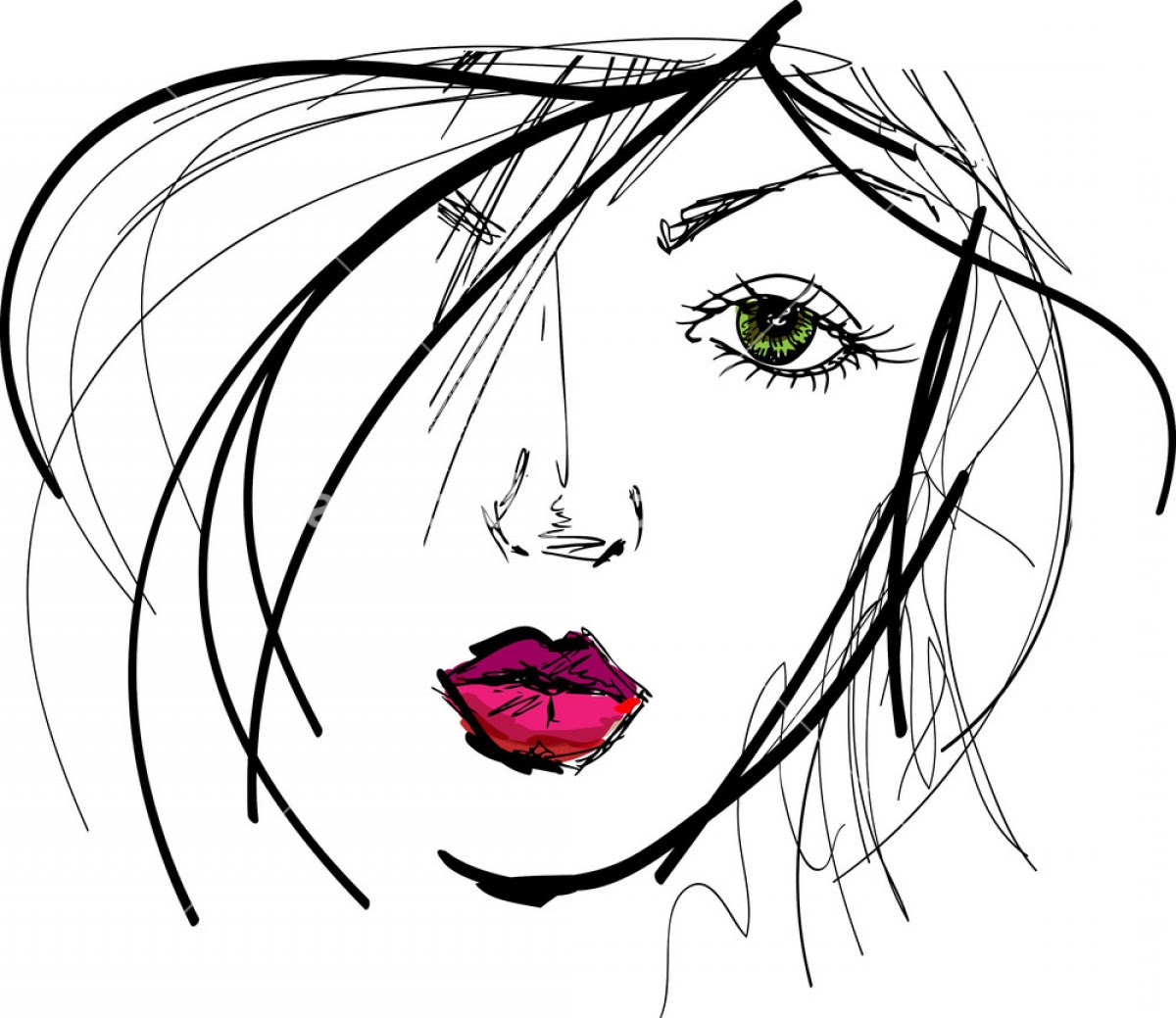 Download Female Face Drawing Outline | Free download on ClipArtMag