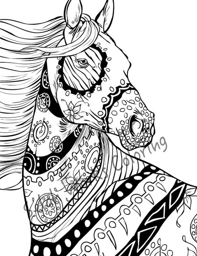 Download Zentangle Horse Coloring Pages at GetColorings.com | Free printable colorings pages to print and ...