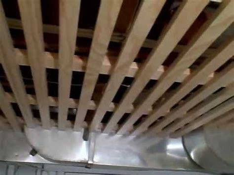 Wood beams, whether on the ceiling or attached to the walls, are an architectural detail or structural support that adds character to a space. Wood Strips Ceiling... continued - YouTube
