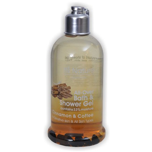 It's Nature ? Natural Anti-Aging with Dead Sea Minerals, All-Over Bath & Shower Gel 33% Moisture Cinnamon and Coffee for All Skin Types Including Sensitive Skin