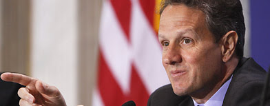 Treasury Secretary Timothy Geithner gestures while speaking at the small business conference in Washington, Tuesday, March 22, 2011. (AP Photo/Jacquelyn Martin)
