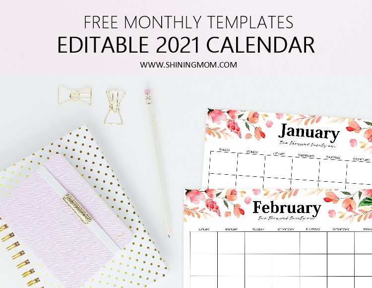 photo Free Editable Weekly 2021 Calendar shining mom
