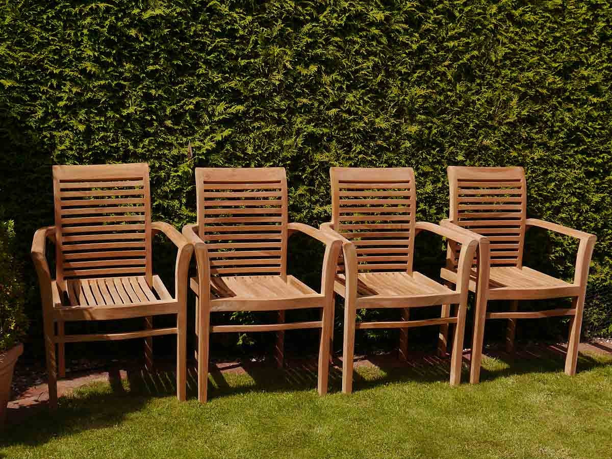 Garten Stapelstuhl Stapelstühle 4er Set aus feinsten ...