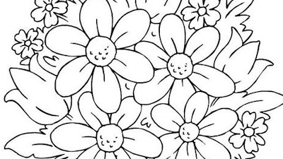 Bunch Of Flowers Coloring Pages