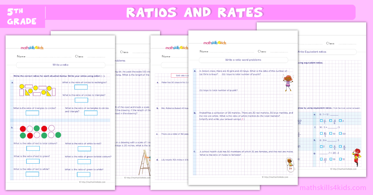 Ratio and Rates Worksheets pdf for Grade 5 | Equivalent ...