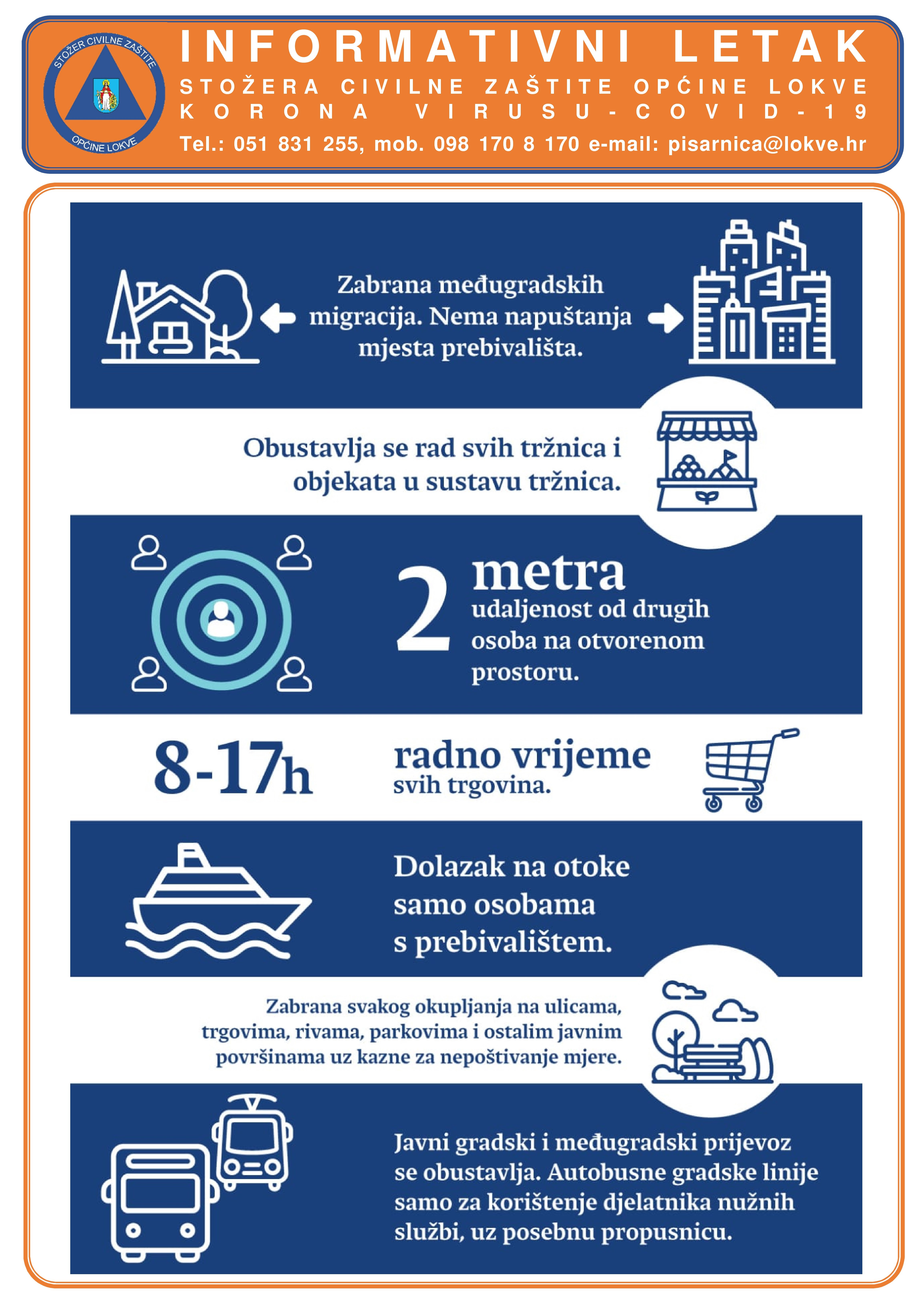 Informativni letak Stožera CZ Lokve COVID-19 | Općina Lokve
