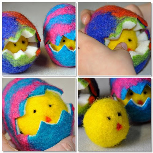 wet felted easter eggs mosaic5