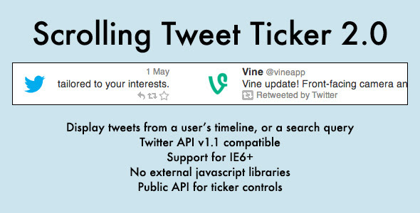 Scrolling Tweet Ticker - CodeCanyon Item for Sale