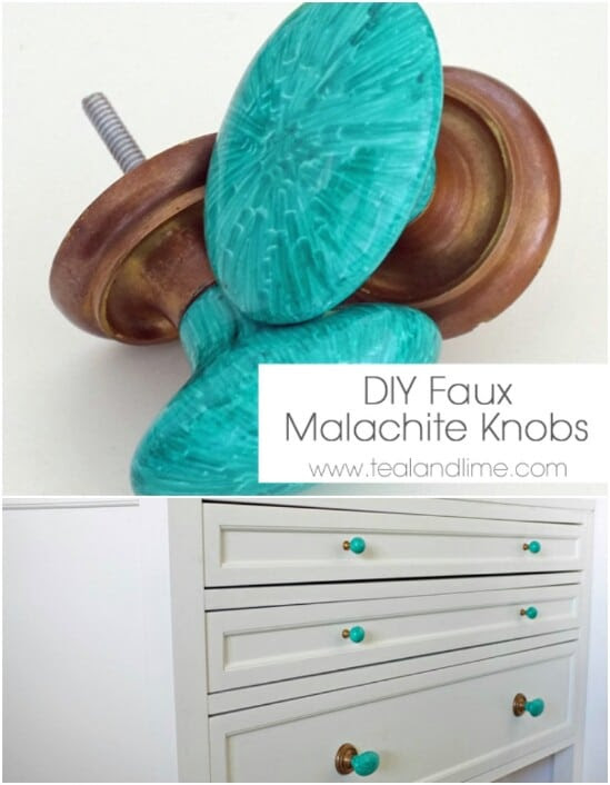 DIY Faux Malachite Knobs