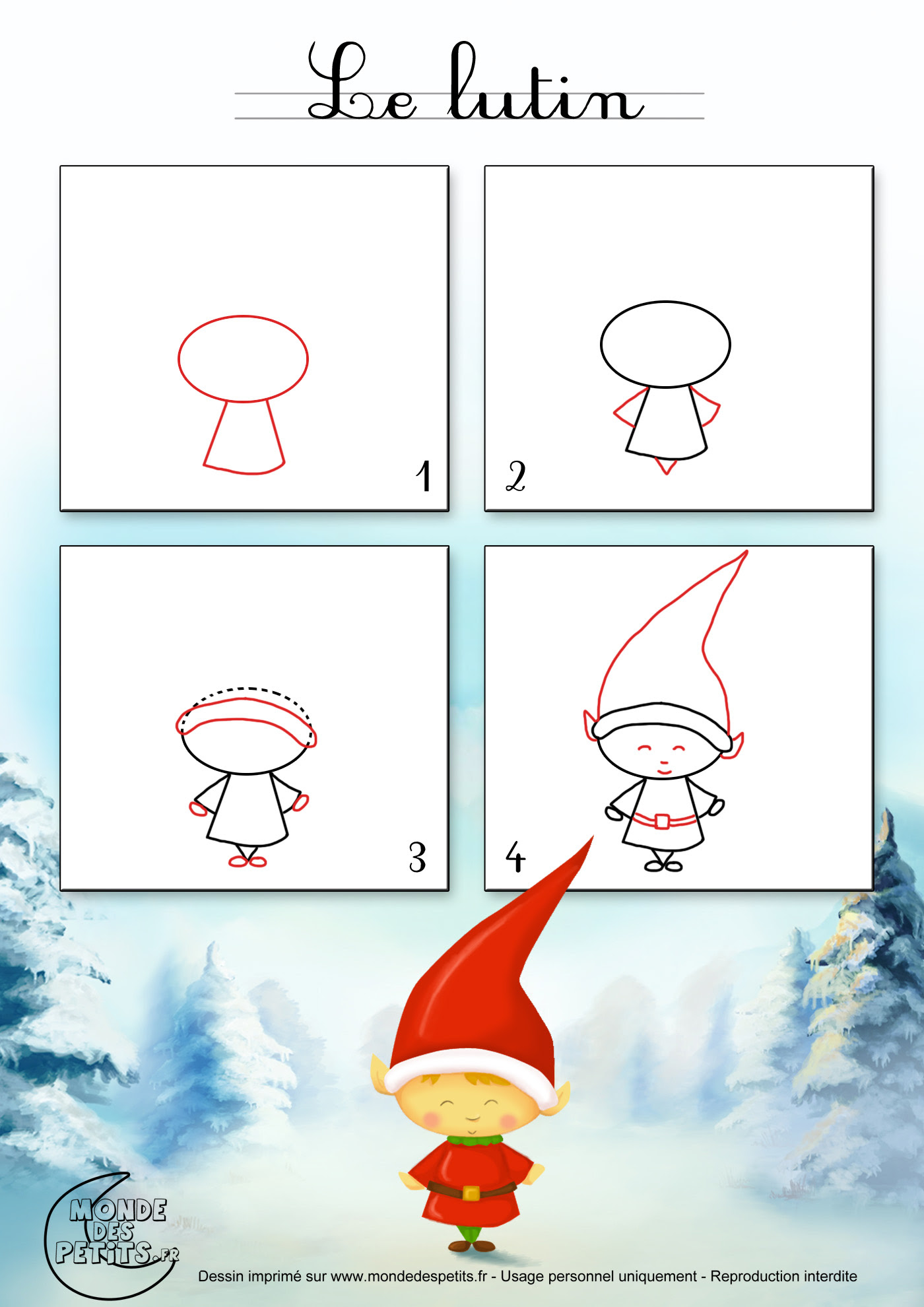 Dessin1 ment dessiner un lutin de No l
