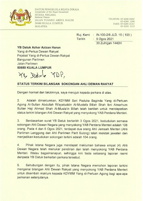 contoh surat kepada sultan johor