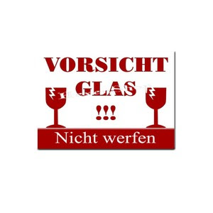100 Aufkleber Vorsicht Glas - Paketaufkleber 14,5 x 10,5 cm | eBay