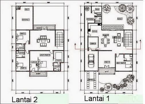 50 Sketsa / Denah Rumah Minimalis Type 60  RUMAH IMPIAN