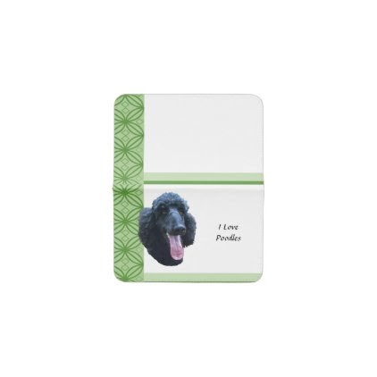 Poodle on Green Design Business Card Holder