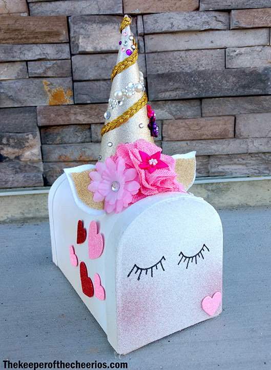 Unicorn Valentines Day Mailbox - The Keeper of the Cheerios