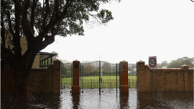 Flooding at Rushcutters Bay in Sydney