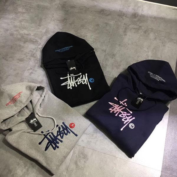 ペアお揃い服 Stussy ステューシー コピー メンズ 女 スウェットパーカー プルオーバー 偽物 ブランド 厚手