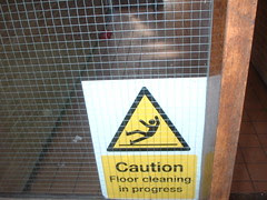 Caution - Floor cleaning in progress