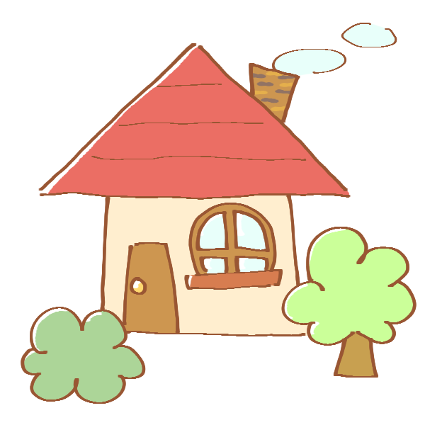 赤い屋根のポップなおうちのイラスト かわいいフリー素材が無料のイラストレイン