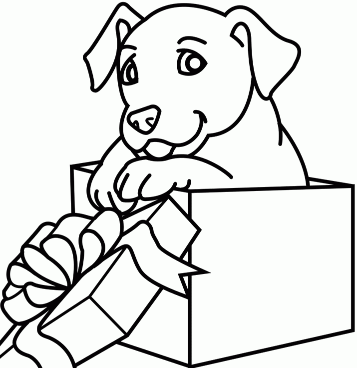 Christmas Coloring Pages Of A Dog - Coloring Home