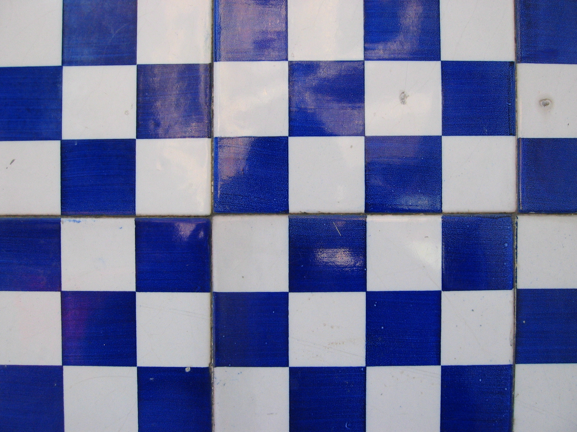 blue and white tiles