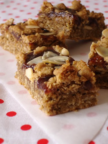 Chewy strawberry almond bars
