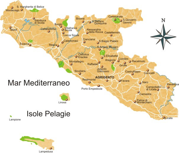 Mappa Provincia Di Agrigento