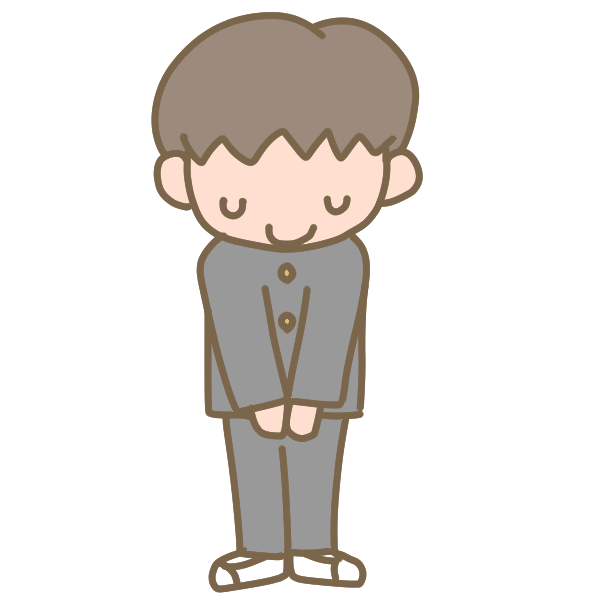 挨拶をする男子生徒 学ラン のイラスト かわいいフリー素材が無料のイラストレイン
