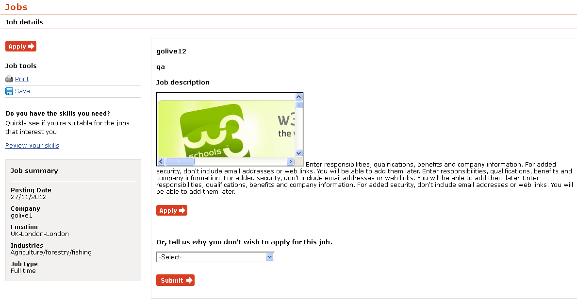The above is a job advertisement seen on Universal Jobmatch yesterday ...