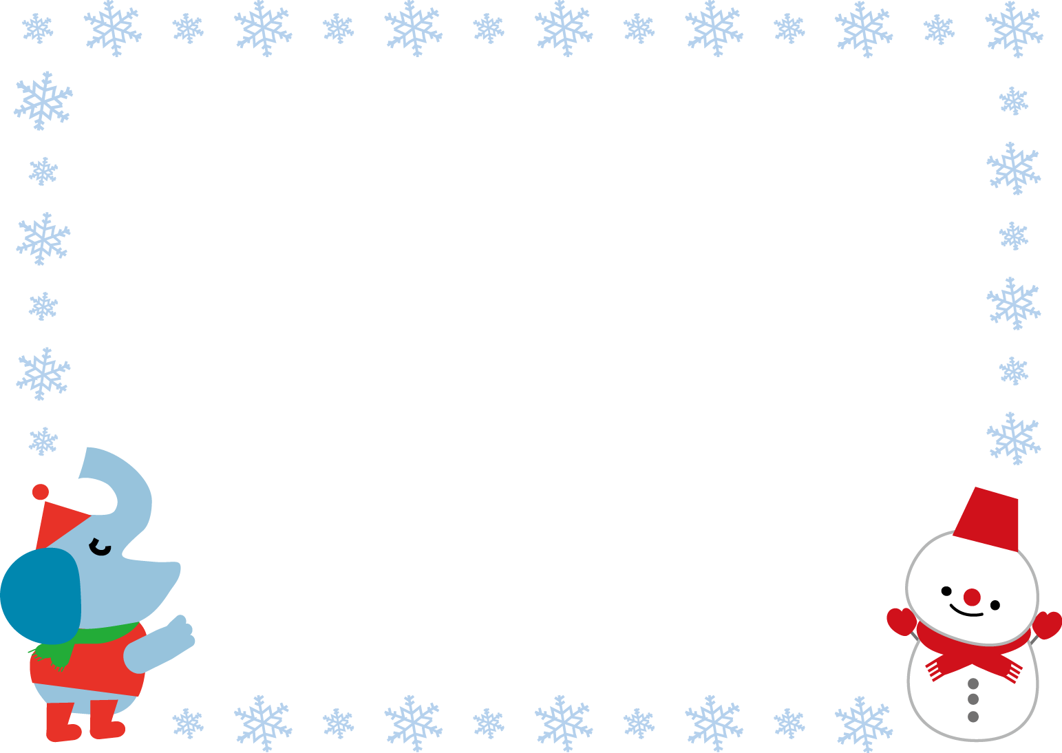 飾り枠 ライン 無料イラスト素材 冬