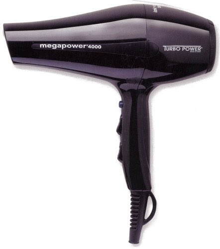 TURBO POWER 326 Mega Power 4000 Professional Hair Dryer Black