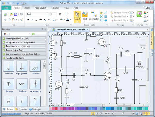 Free electronic circuit diagram/schematic drawing software  