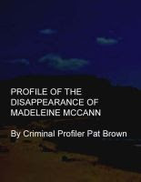 Cover for 'Profile of the Disappearance of Madeleine McCann'