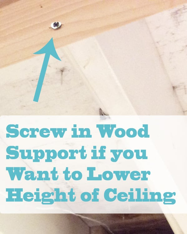 DIY Beadboard Ceiling Screw in Wood Support