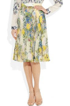 Erdem Ez Plisse Chiffon Skirt