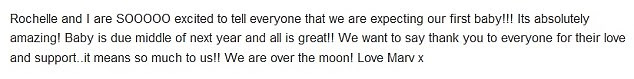I'm going to be a father! Marvin also posted a statement on JLS's official Twitter