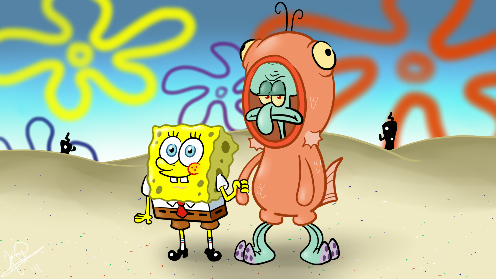 In a salmon suit | SpongeBob SquarePants | Know Your Meme